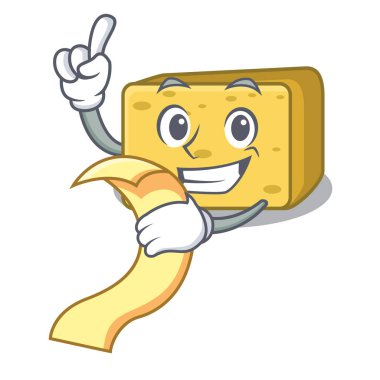 Menü gouda ile peynir adet vektör çizim karikatür