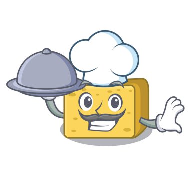 Şef gıda gouda peyniri adet çizgi film vektör çizim ile