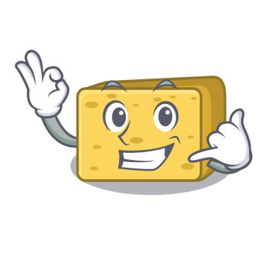 Gouda peyniri maskot karikatür vektör çizim ara beni