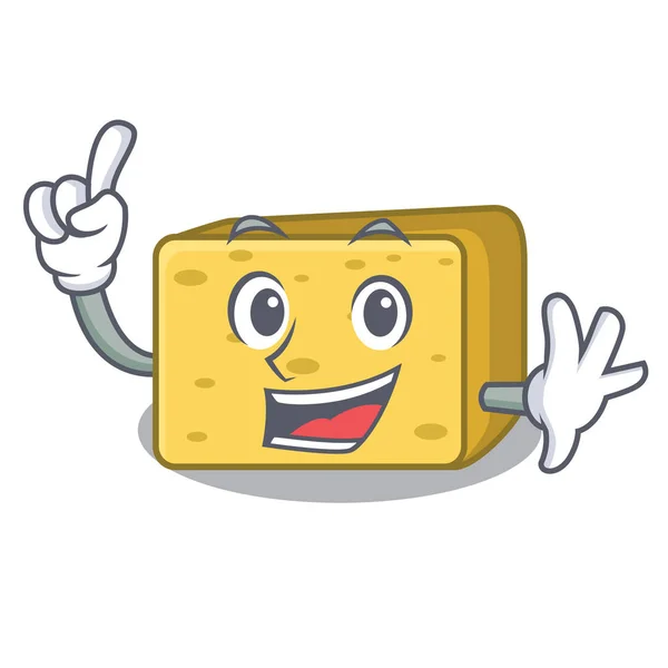 Finger Gouda Cheese Mascot Cartoon Vector Illustration — Stock Vector