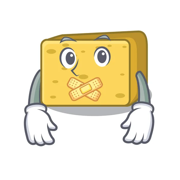 Silent Gouda Cheese Mascot Cartoon Vector Illustration — Stock Vector