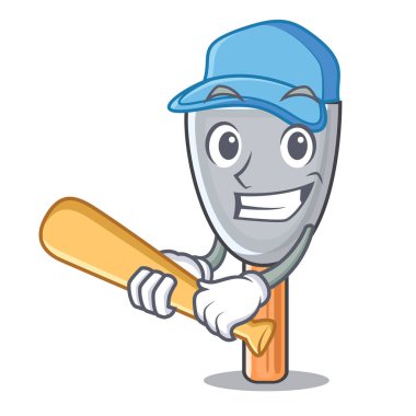 İskambil beyzbol macun bıçak karakter karikatür vektör çizim
