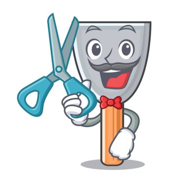 Kuaför macun bıçak karakter karikatür vektör çizim