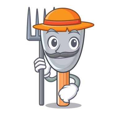 Çiftçi macun bıçak karakter karikatür vektör çizim