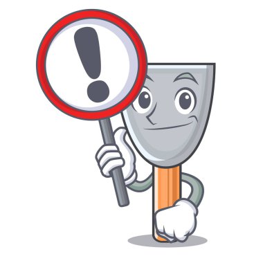 İşareti macun bıçak karakter karikatür vektör çizim ile