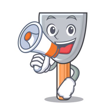 Megafon macun bıçak karakter karikatür vektör çizim ile