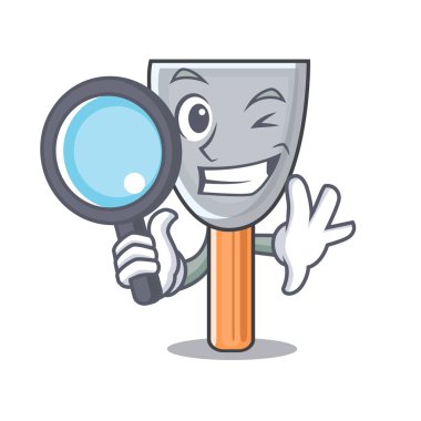 Dedektif karakter macun bıçak izole vektör çizim