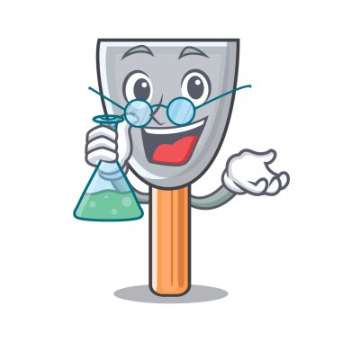 Profesör karakter macun bıçak izole vektör çizim