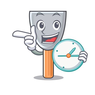 Saat karakter macun bıçak izole vektör çizim ile