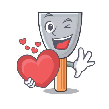 Alçı vektör çizim ile kalp karikatür macun bıçak