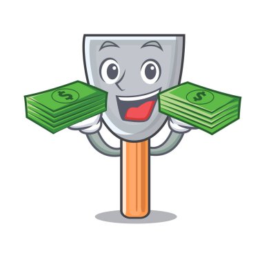 Alçı vektör çizim ile para karikatür macun bıçak