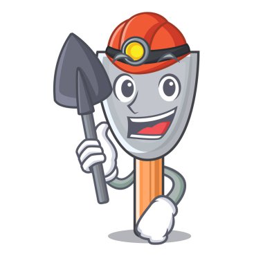 Madenci karikatür macun bıçak sıva vektör çizim