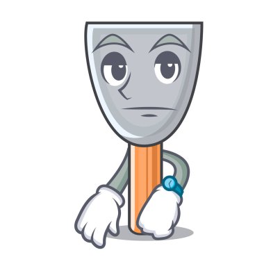 Maskot vektör çizim üzerinde Vintage macun bıçak bekliyor