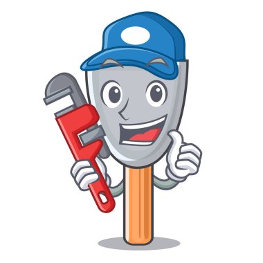 Maskot vektör çizim tesisatçı vintage macun bıçak