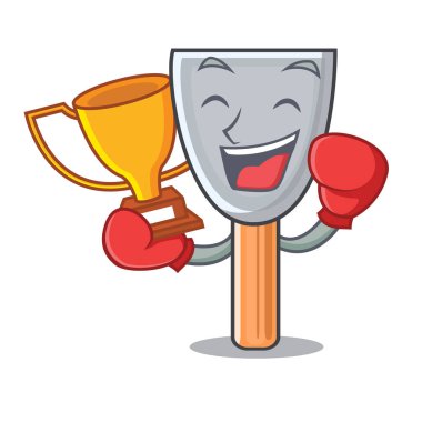 Boks şampiyonu maskot vektör çizim vintage macun bıçak