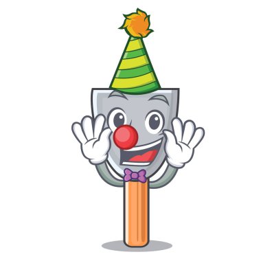 Palyaço maskot vektör çizim vintage macun bıçak