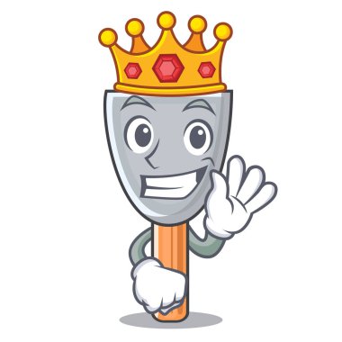 Maskot vektör çizim üzerinde Kral vintage macun bıçak