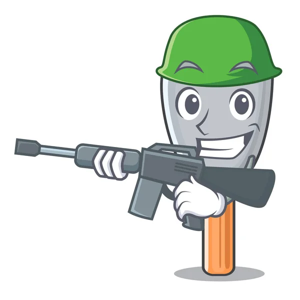 Armee Kitt Klinge Charakter Cartoon Vektor Illustration — Stockvektor