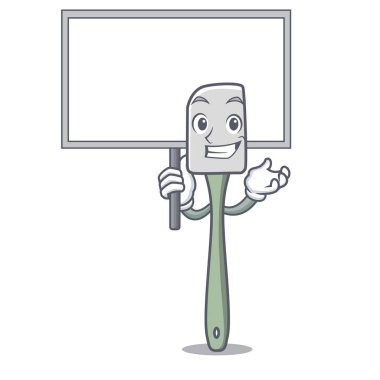 Karakter karikatür vektör çizim yemek pişirmek için Pano silikon spatula getirmek