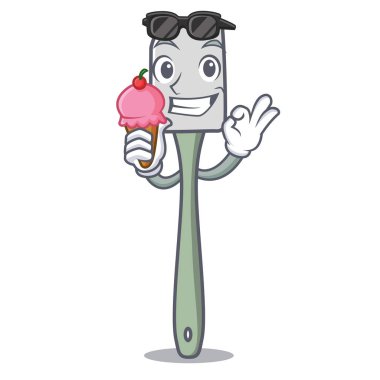 Dondurma silikon spatula mutfak mutfak eşyaları karakter karikatür vektör çizim ile