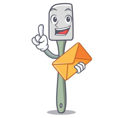 Zarf silikon spatula mutfak mutfak eşyaları karakter karikatür vektör çizim ile