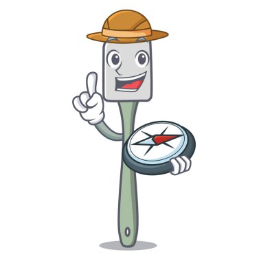 Pişirme aracı silikon spatula maskot karikatür vektör çizim Gezgini