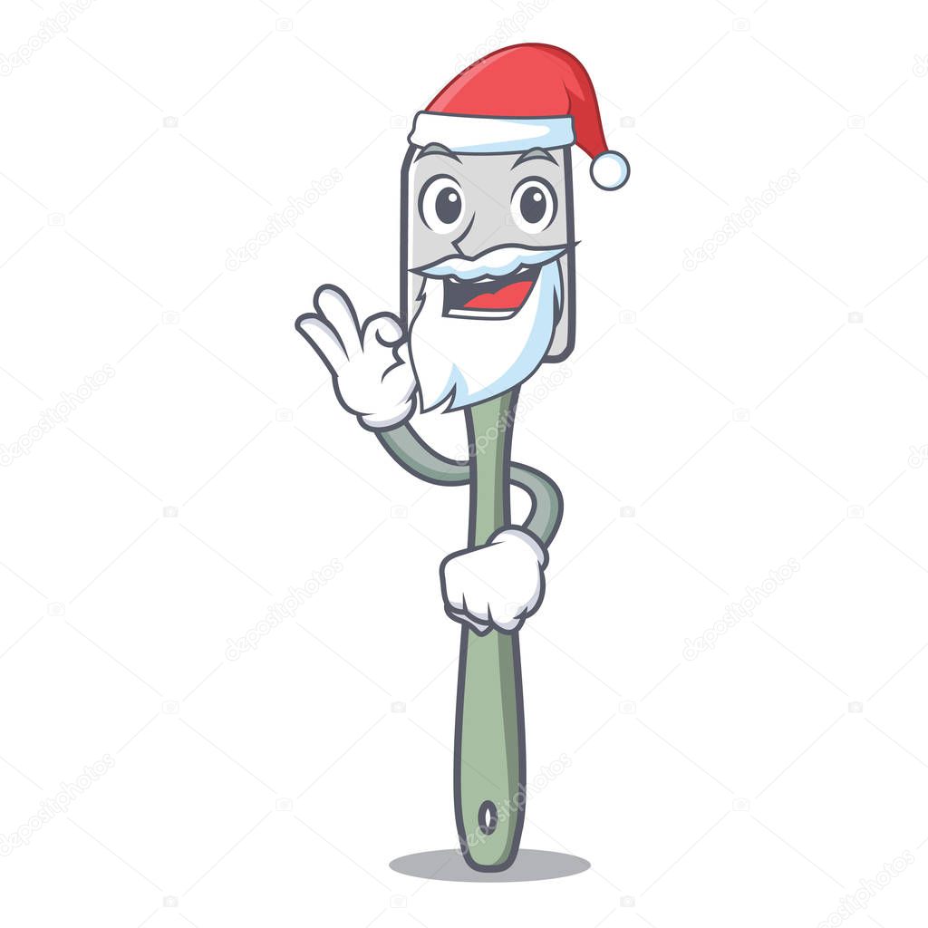 Santa mascot silicone spatula for mixing food vector illustration