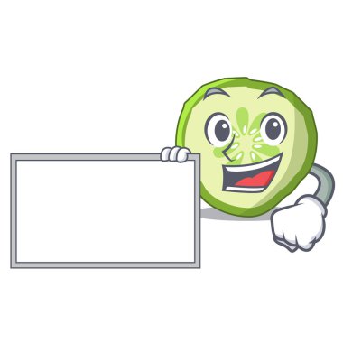 Yönetim Kurulu taze dilim salatalık ile karakter karikatür