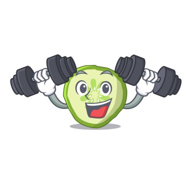 Fitness taze dilim salatalık karakter karikatür