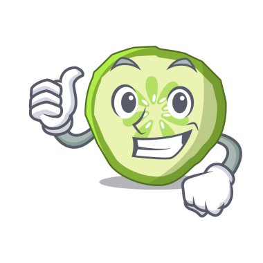 Dilimlenmiş salatalık hamburger madde karakter karikatür yaşasın