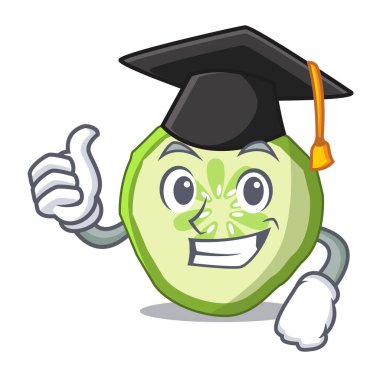 Dilimlenmiş salatalık hamburger madde karakter karikatür mezuniyet