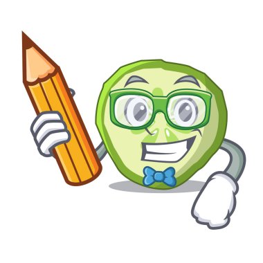 Dilimlenmiş salatalık hamburger madde karakter karikatür öğrenci