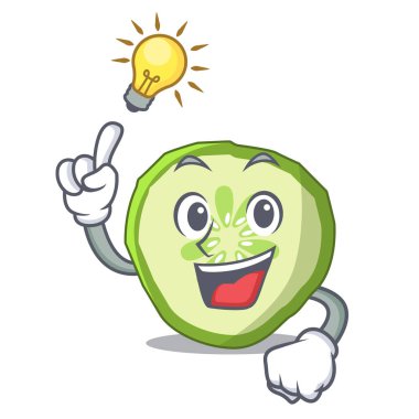 Bir fikir sebze organik gıda dilim salatalık maskot var