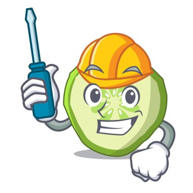 Otomotiv sebze organik gıda dilim salatalık maskot