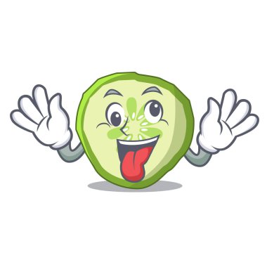 Deli sebze organik gıda dilim salatalık maskot