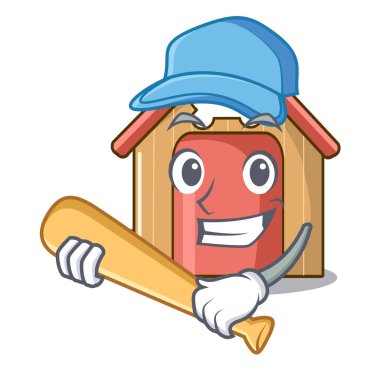 Beyzbol karikatür komik köpek ev yemeği ile oynamak