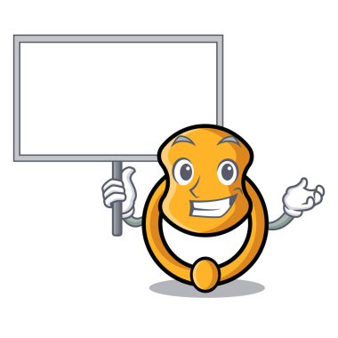 Karakter karikatür izole Pano kapı tokmağı getirin