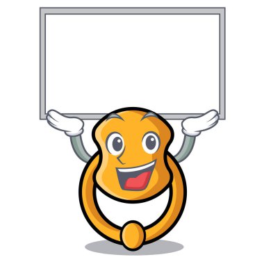 Tahta kapı tokmağı kadar karakter karikatür izole