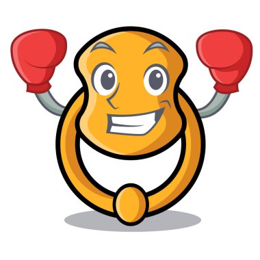 Karakter karikatür izole boks kapı tokmağı