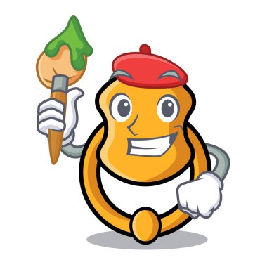 Karakter karikatür izole sanatçı kapı tokmağı