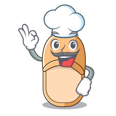 Bir çizgi film minimalist eğilim vektör çizim üzerinde Şef otel için terlikler