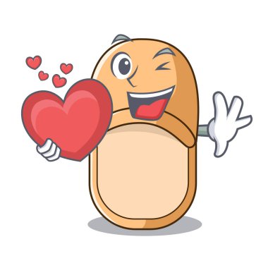 Karikatür tarzı ile kalp ev terlik simgesi