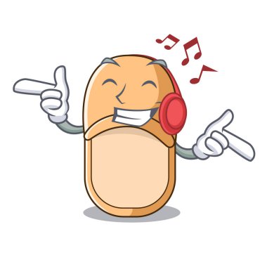 Dinleme müzik ev terlik simgesini çizgi film tarzı