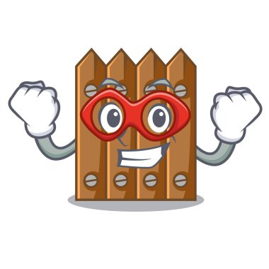 Süper kahraman karakter ahşap çit kapısını kapat