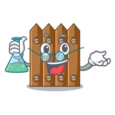 Profesör karakter ahşap çit kapısını kapat