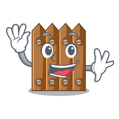 Karakter sallayarak ahşap çit kapısını kadar yakın