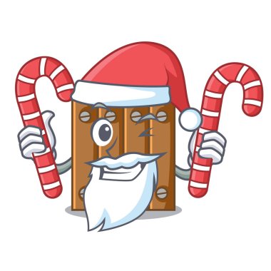 Santa ile şeker ahşap çit desen tasarım karikatür için