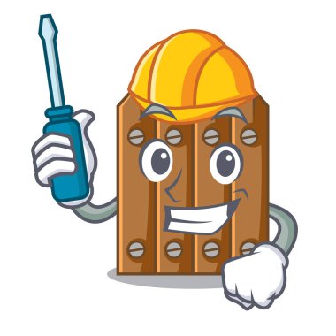 Otomotiv ahşap çit desen tasarım karikatür için