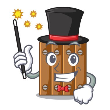 Sihirbaz ahşap çit desen tasarım karikatür için