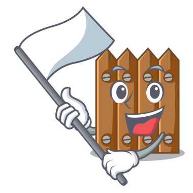 Ahşap çit desenle tasarım karikatür için bayrak